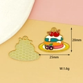 Close-up of a colorful pancake dessert charm with 20x25mm size and 1.6g weight. - Blue Orange Pink Cake / 10 Pieces Pack / Colorful
