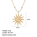 Collana con ciondolo a sole in acciaio inossidabile placcato oro 18K con peso e dimensioni - Collana Sole Spirale Oro (XKN1242)