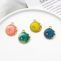 Bunte Stern- und Mond-Legierungs-Emaille-Anhänger für DIY-Schmuck und Bastelzubehör - S1 / Planet (CZ018177) / 10er Pack / Blau