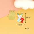 Macro view of cute cartoon dragon charm with 30x23mm dimensions and 2.3g weight - Blessing Dragon Baby