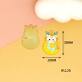 Detail of enamel lucky dragon charm showing 30mm height and 20mm width dimensions. - Gold Ingot Dragon Baby