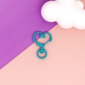 Detailed view of a turquoise heart-shaped lobster clasp for DIY jewelry and accessories - Blue