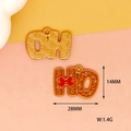Detailed view of Christmas HO letter charms with size 28x14mm and 1.4g weight - Gingerbread Man HO