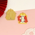 Ciondoli omamori cinesi in lega con smalto carpa koi e benedizioni incise - Carpa fortunata posseduta / 10 Pezzi/Confezione (30*22mm)
