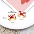Schattige paddenstoel kat emaille bedeltjes voor DIY sieraden, maat 25mm x 21mm. - Paddenstoel Kat (CZ018207)