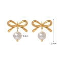 Boucles d'oreilles nœud papillon en or 18k avec perles blanches de 0.8cm de diamètre - Boucles d'Oreilles Perles Noeud / Or