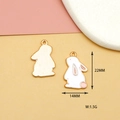 Medidas detalladas de bonitos dijes de conejo en esmalte blanco para joyería DIY - Conejo Mirando (Estilo 3)