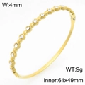 Bracciale rigido in acciaio inossidabile placcato oro 18K con zirconi bianchi 4mm - Stile Gipsofila (KB211043-KSZ)
