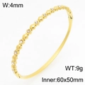 Elegante bracciale rigido in acciaio inossidabile placcato oro 18K con zirconi bianchi - Stile Gipsofila (KB211264-KSZ)