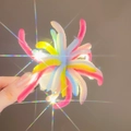Leuchtende bunte Lycoris-Blumen-Haarklammer mit flauschiger Textur und hellen Sternenflackern - LED Leuchtender Bunter Spinnenlilien-Stil (23#) / Rosa-Blau-Weiß