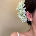 Eleganter hellgrüner Lilien-Acrylblumen-Haarclip für romantisches Vintage-Haarstyling - Haarnadel (82#) / Grün