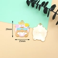 Detailed view of Pisces zodiac girl alloy enamel charm with 29mm x 25mm dimensions - Cartoon Girl Charm (S1) / 29x25mm / Pisces