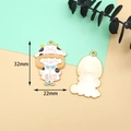 Detail view showing 32x22mm dimensions of the Taurus girl enamel jewelry charm - Cartoon Girl Charm (S1) / 32x22mm / Taurus