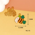 Detailed view of St. Patrick's Day lucky beer mug charm with shamrock and dimensions - 4 Shamrock Beer Mug