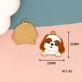 Vista detallada de un dije de perro de aleación de 22mm con esmalte y dimensiones - Paquete de 10 / Cavalier King Charles