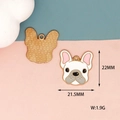 Vista detallada del colgante esmaltado Bulldog Francés con medidas de 22x21,5mm y 1,9g - Paquete de 10 / Bulldog francés