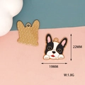 Vista detallada de un dije de bulldog esmaltado con dimensiones 22x19mm y peso de 1,8g - Paquete de 10 / Bulldog Francés Negro