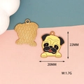 Vista detallada del colgante de esmalte de pug que muestra el tamaño 20x22mm y el diseño - Paquete de 10 / Shar Pei