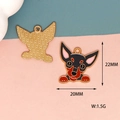 Vista detallada del colgante de perro esmaltado con dimensiones 22x20mm y peso 1,5g - Paquete de 10 / Chihuahua