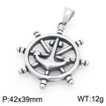Retro stainless steel nautical anchor and ship wheel rudder pendant for men punk style - Ship's Wheel Anchor (KP117712-LU) / Pendant Only