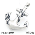 Retro stainless steel anchor cross pendant for men, nautical punk nautical jewelry - Cross Anchor (KP117741-LU) / Pendant Only