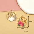 Vista detallada de los dijes de conejo DIY para el festival de otoño con dimensiones. - Peonía Rosa Luna (Estilo 8)