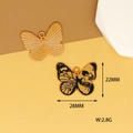 Detailoverzicht van gotische schedel vlinder emaille bedel van 28mm x 22mm - 10 Stuks/Verpakking / Gele Gradiënt Vlinder Ketting Stijl 8
