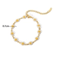 Bracciale a catena dorata minimalista con dodici ciondoli a margherita bianchi e chiusura - Bracciale Margherita Bianca Oro