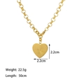 Collar con colgante de corazón dorado y diseño de rayos de sol con cadena gruesa de 50 cm - Corazón de Rayos / Dorado