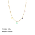 Collana in acciaio inossidabile placcato oro 18K con gemme arcobaleno, catena 40+5cm - Collana Colorata (QYH6171) / 40+5cm