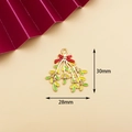 Weihnachtlicher Mistelzweig-Anhänger aus Legierung mit roter Schleife und 30mm Maßangabe - 3# Weihnachts-Mistelzweig