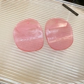 Sweet pink translucent irregular shaped stud earrings with s925 silver needles for women - Style 48 (48# Silver Post - Pink)