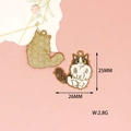 Detail view of enamel cat charm showing 25x26mm size and 2.8g weight specs. - 10 Pieces Pack / Persian Cat