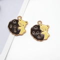Cute yellow bear hugging cookie enamel alloy charm for DIY jewelry making and pendants. - Hug Bear