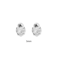 Élégantes boucles d'oreilles cœur 5mm en argent sterling S925 avec zircons cubiques - Style Cœur (YHE0749) / Argent 925 / 5mm / Argent