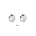 Boucles d'oreilles cœur en argent 925 avec zircon, taille 6mm, bijoux pour femmes - Style Cœur (YHE0749) / Argent 925 / 6mm / Argent