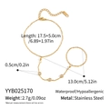 Pulsera anillo de acero inoxidable oro 18K con circonitas, impermeable e hipoalergénica. - Estilo Esclava Dorado Strass (YYB025170)