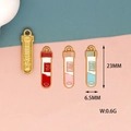 Detailed view of enamel test tube charms with 23mm height and 0.6g weight specifications. - Test Tube (1) / Red