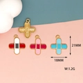 Detailed view of band-aid cross charms with 21x18mm dimensions for DIY jewelry making - Band-Aid (2) / Red