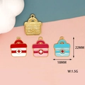 Close-up of medical kit charms with size markings 22mm x 18mm and 1.5g weight. - Medical Kit (3) / Red
