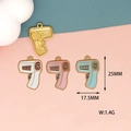 Detailed view of thermometer alloy charms with size measurements 25mm by 17.5mm - Thermometer (4) / Red