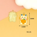 Close-up of cute cartoon dragon pendant with dimensions and weight specs - Tangerine Dragon