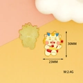 Detailed view of cartoon dragon baby enamel charm with 30mm height and 2.4g weight specs - Drumming Dragon