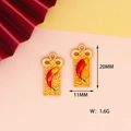 Ciondolo rosso stile cinese per la creazione di gioielli fai da te 20x11mm dorato - Nodo Cinese Koi
