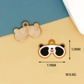 Detailed view of panda charm dimensions showing 17mm width and 12mm height with gold back - 1 Panda Glasses / L