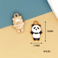 Detail of panda alloy charm showing 18x11mm dimensions and glossy enamel finish - 2. Panda Raising Its Hand / L