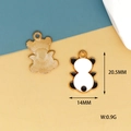 Detail showing panda charms dimensions 20.5mm by 14mm with polished golden back - Back View Panda