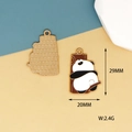 Dettaglio del ciondolo panda in lega con dimensioni 29mm per 20mm per gioielli fai-da-te - 15 Paletti Di Legno A Forma Di Panda / L