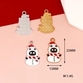 Detailweergave van kerstmis katten-sneeuwpop bedeltjes met afmetingen en gewicht - Sneeuwpop Zwarte Kat (D-072) / Goud