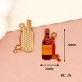 Detailed view of Thanksgiving wine bottle enamel charm with 26mm x 16mm size markings - Wine Bottle / Colorful